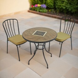 Haslemere 71cm Bistro Table With 2 Milan Chair Set [picture 01] a garden lifestyle image