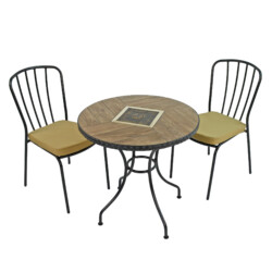 Haslemere 71cm Bistro Table With 2 Milan Chair Set [picture 02] a white background image