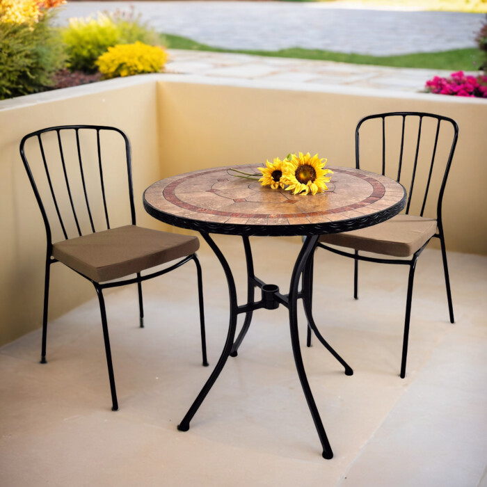 Richmond 76cm Bistro Table With 2 Milan Chair Set [picture 01] a garden lifestyle image