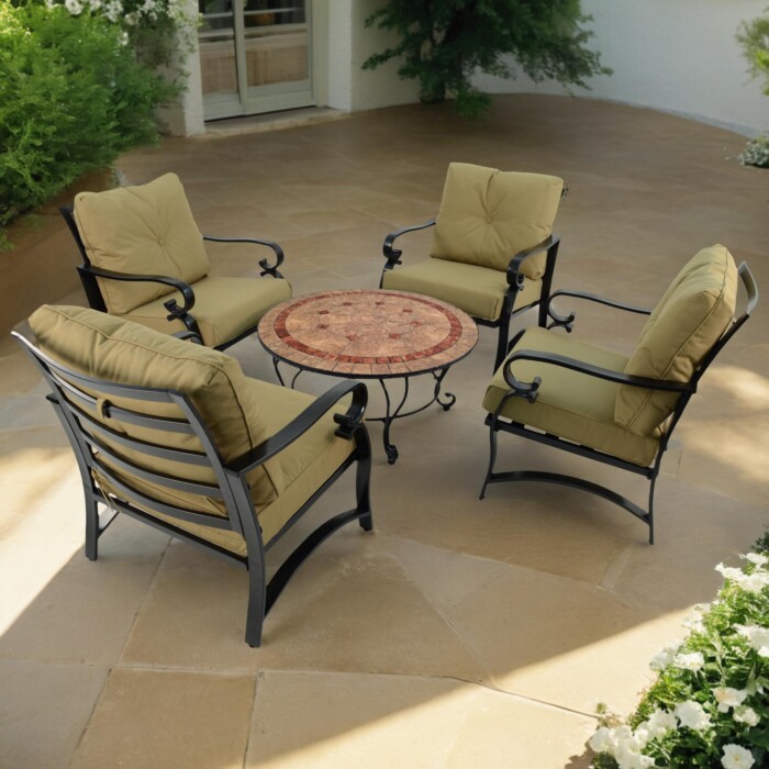 Richmond 91cm Coffee Table With 4 Windsor Deluxe Lounge Chair Set [picture 01] a garden lifestyle image