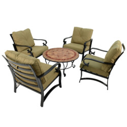 Richmond 91cm Coffee Table With 4 Windsor Deluxe Lounge Chair Set [picture 02] a white background image