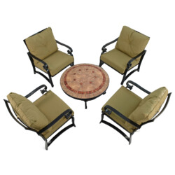 Richmond 91cm Coffee Table With 4 Windsor Deluxe Lounge Chair Set [picture 03] a white background image