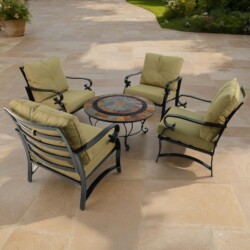 Villena 91cm Coffee Table With 4 Windsor Deluxe Lounge Chair Set [picture 01] a garden lifestyle image