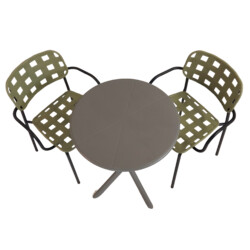 Anders Bistro Table Nickel Grey With 2 Karin Armchair Avocado Black Set [picture 06] a detail image