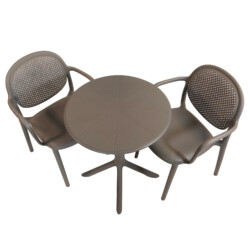 Anders Bistro Table Nickel Grey With 2 Stina Armchair Nickel Grey Set [picture 06] a detail image