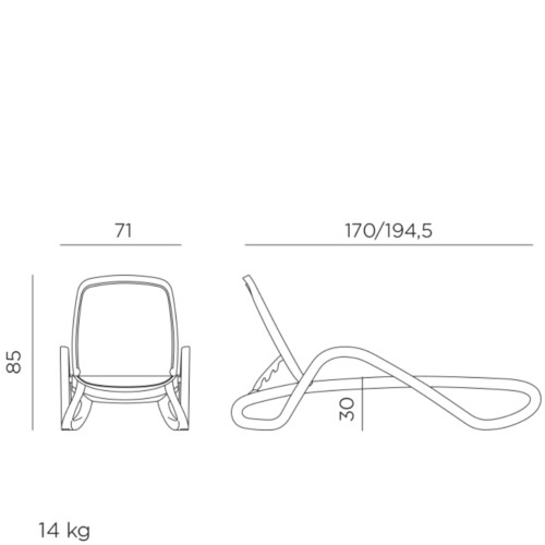 Alfa Lounger Anthracite And Anthracite [picture 40] dimensions height 85cm x width 71cm x depth 194.5cm weight 14kg
