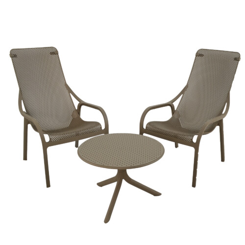 Step Low Table With 2 Net Lounge Chair Set Turtle Dove [picture 02] a white background image