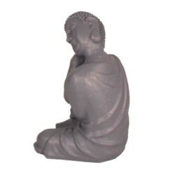 Buddha Crouching 37cm Grey Shimmer [picture 03] a white background image