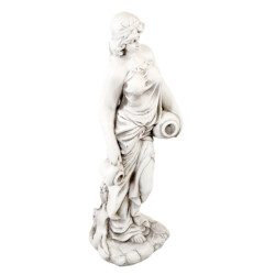 Olivia Urn Girl 79cm White Stone Effect [picture 02] a white background image