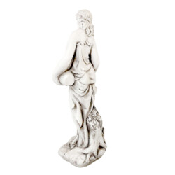 Olivia Urn Girl 79cm White Stone Effect [picture 03] a white background image