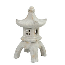 Pagoda Lantern Large 63cm Weathered Light Stone Effect [picture 02] a white background image