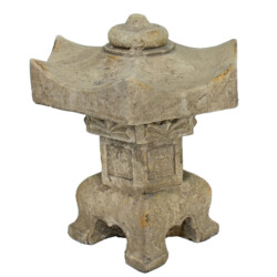 Pagoda Lantern Small 40cm Weathered Dark Stone Effect [picture 02] a white background image