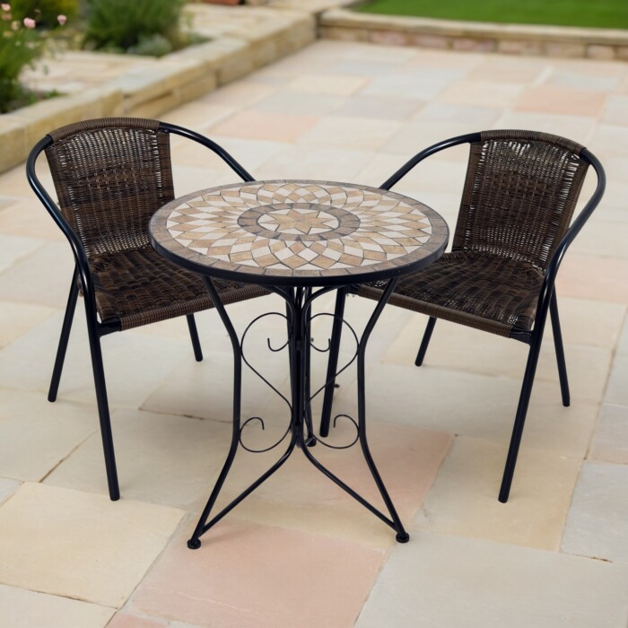 Brava Bistro 60Cmset 2 x San Remo Chair [picture 01] a garden lifestyle image