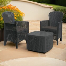 Sicily Side Table With 2 Sicily Chair Set Anthracite [picture 08] a lifestyle image