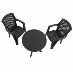 Tivoli Bistro Table With 2 Parma Chair Set Anthracite [picture 03] a white background image