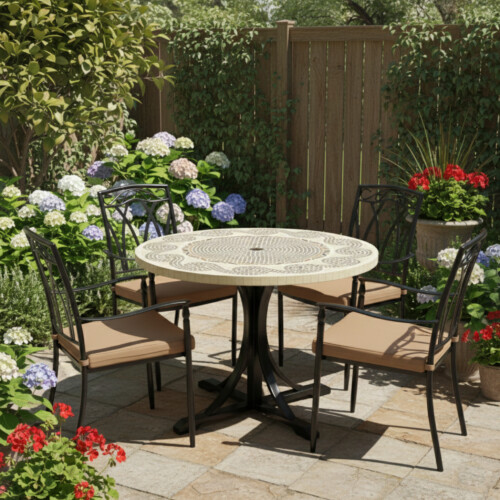 Avignon Dining Table With 4 Ascot Chair Set picture 01 a garden lifestyle image