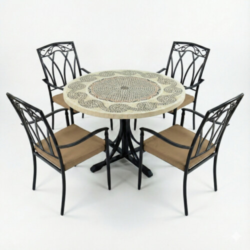 Avignon Dining Table With 4 Ascot Chair Set picture 02 a white background image