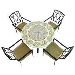 Avignon Dining Table With 4 Ascot Chair Set picture 03 a white background image
