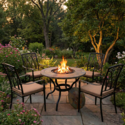 Bayfield Firepit 89Cm Table With 4 Ascot Chair Set picture 01 a garden lifestyle image