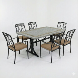 Burlington Dining Table With 6 Ascot Chair Set picture 02 a white background image