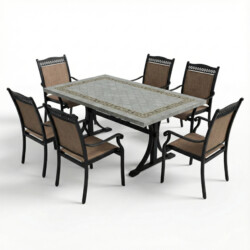 Burlington Dining Table With 6 Medrino Chairs Set picture 02 a white background image