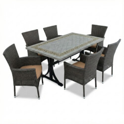 Burlington Dining Table With 6 Stockholm Brown Chair Set picture 02 a white background image