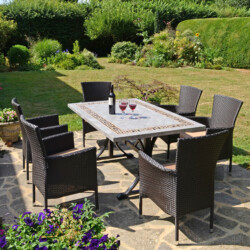 Burlington Dining Table With 6 Stockholm Brown Chair Set picture 08 a lifestyle image