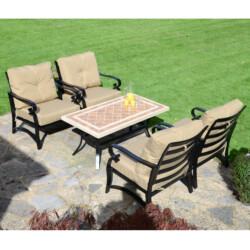 Hampton 120X66Cm Coffee Table With 4 Windsor Deluxe Lounge Chair Set picture 01 a garden lifestyle image