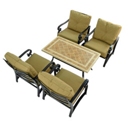Hampton 120X66Cm Coffee Table With 4 Windsor Deluxe Lounge Chair Set picture 03 a white background image