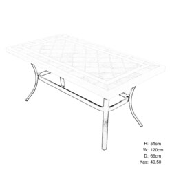 Hampton 120X66Cm Coffee Table picture 30 dimensions height 74cm x width 152cm x depth 96cm weight 79.5kg