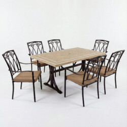 Hampton Dining Table With 6 Ascot Chair Set picture 02 a white background image