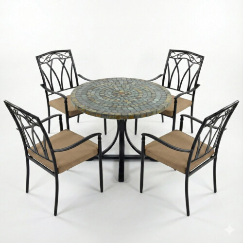Monterey Dining Table With 4 Ascot Chair Set picture 02 a white background image