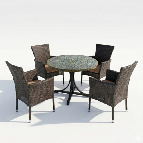 Monterey Dining Table With 4 Stockholm Brown Chair Set picture 02 a white background image