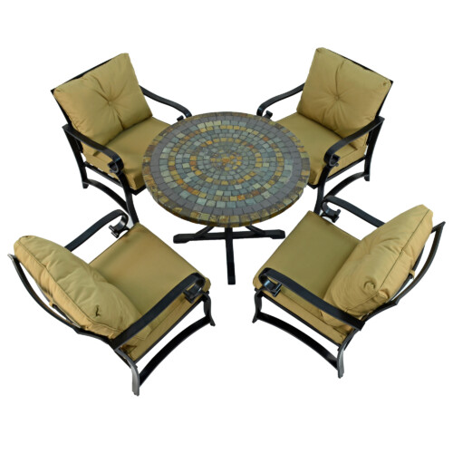 Monterey Dining Table With 4 Windsor Deluxe Lounge Chair Set picture 02 a white background image