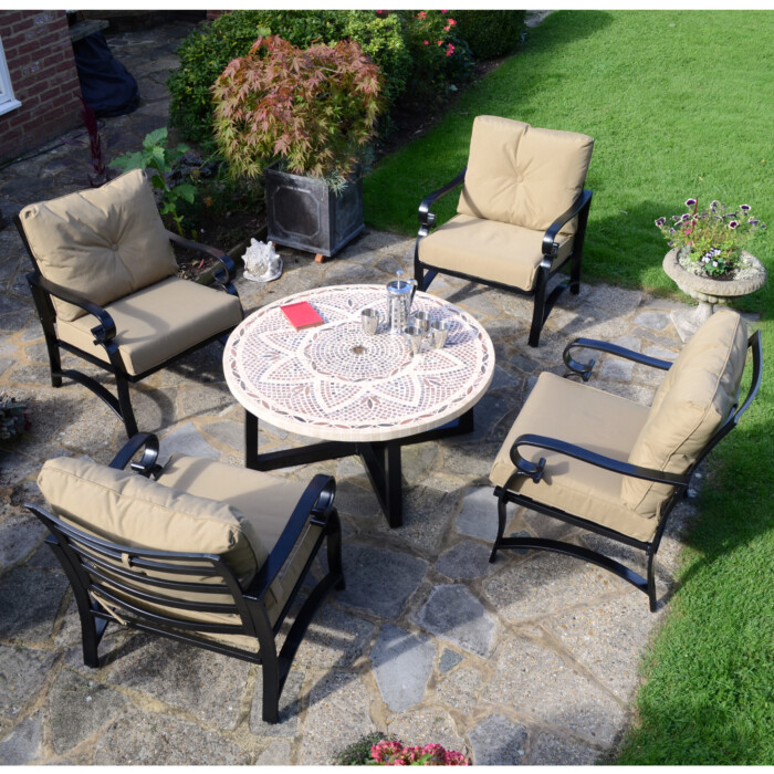 Montpellier 110cm Coffee Table With 4 Windsor Deluxe Lounge Chair Set [picture 01] a garden lifestyle image