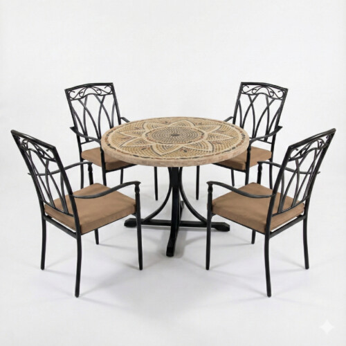 Montpellier Dining Table With 4 Ascot Chair Set picture 02 a white background image
