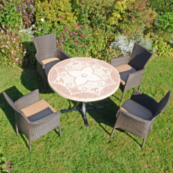 Provence Dining Table With 4 Stockholm Brown Chair Set picture 08 a lifestyle image