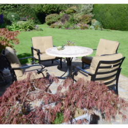 Provence Dining Table With 4 Windsor Deluxe Lounge Chair Set picture 08 a lifestyle image