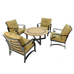 Vermont 110Cm Coffee Table With 4 Windsor Deluxe Lounge Chair Set picture 03 a white background image