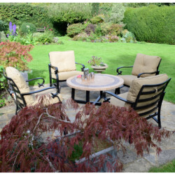 Vermont 110Cm Coffee Table With 4 Windsor Deluxe Lounge Chair Set picture 08 a lifestyle image