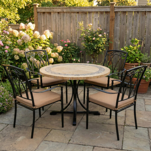 Vermont Dining Table With 4 Ascot Chair Set picture 01 a garden lifestyle image