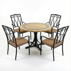 Vermont Dining Table With 4 Ascot Chair Set picture 02 a white background image