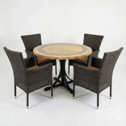 Vermont Dining Table With 4 Stockholm Brown Chair Set picture 02 a white background image