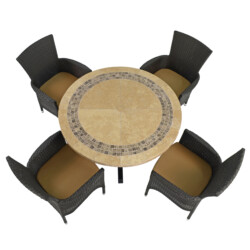 Vermont Dining Table With 4 Stockholm Brown Chair Set picture 03 a white background image