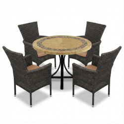 Vermont Dining Table With 4 Stockholm Brown Chair Set picture 04 a detail image