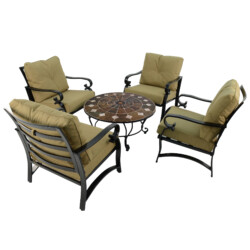 Granada 91Cm Coffee Table With 4 Windsor Deluxe Lounge Chair Set picture 03 a white background image