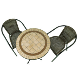 Henley 71Cm Bistro Table With 2 San Remo Chair Set picture 03 a white background image