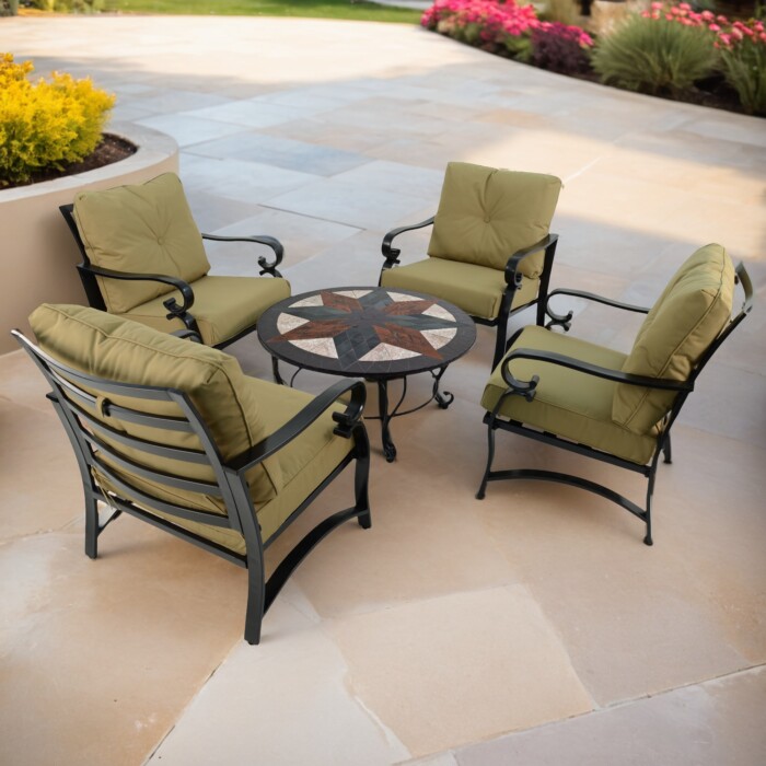 Montilla 91Cm Coffee Table With 4 Windsor Deluxe Lounge Chair Set picture 01 a garden lifestyle image