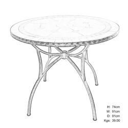 Montilla 91Cm Patio Table picture 30 dimensions height 73cm x width 60cm x depth 60cm weight 17.5kg