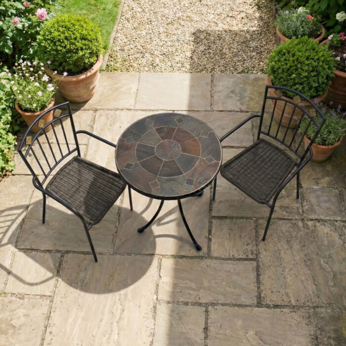 Ondara 60Cm Bistro Table With 2 Malaga Chair Set picture 01 a garden lifestyle image